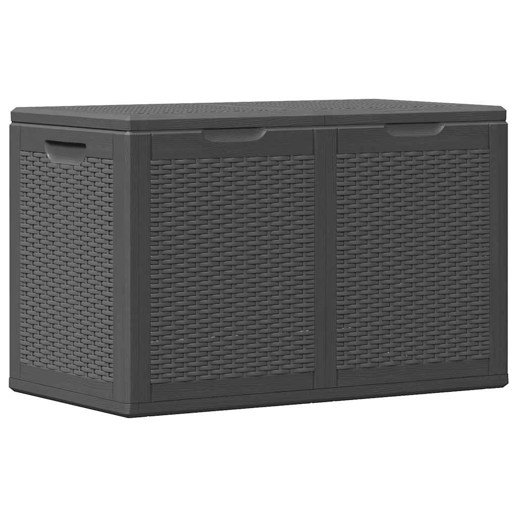 Garden Storage Box 180L Black PP Rattan
